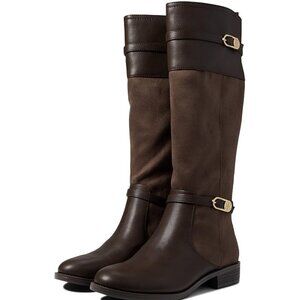 BANDOLINO Womens Brown Pull Tab Rynn Round Toe Block Heel Riding Boot 8.5-NIB